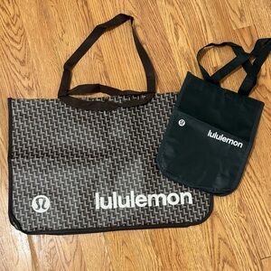 lululemon athletica Black and Brown Tote Duo
